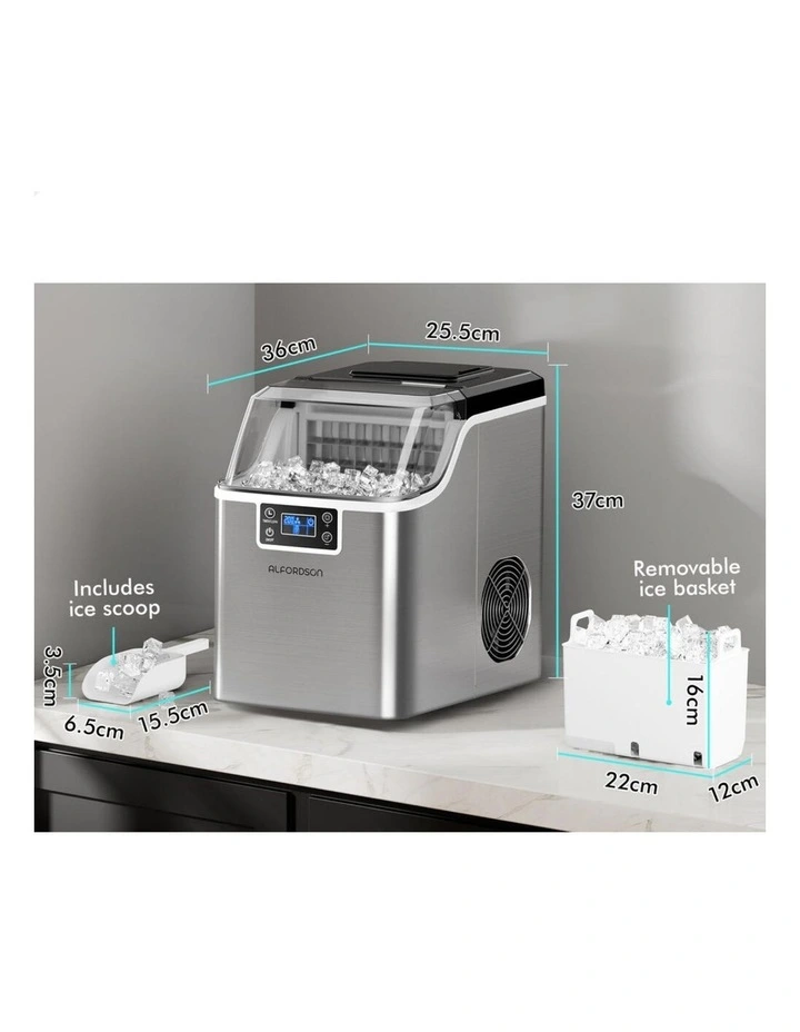 Commercial Ice Maker Machine 3.7L in Silver image 2