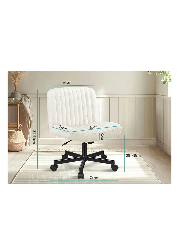Criss Cross Legged Office Chair in White image 3