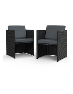 Outdoor Dining Lounge Chair in Black