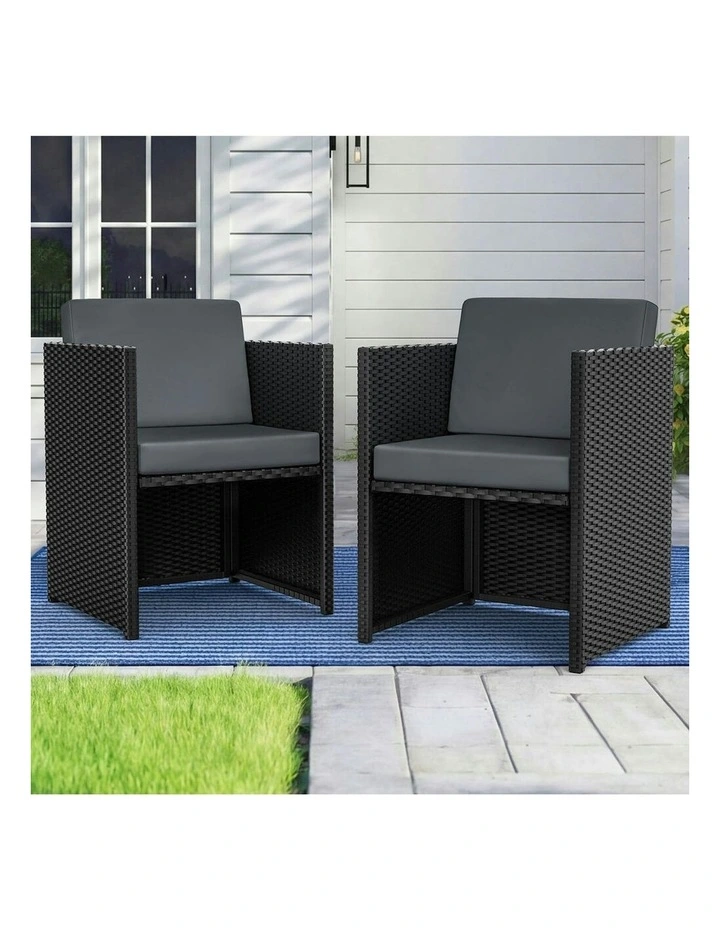 Outdoor Dining Lounge Chair in Black image 2