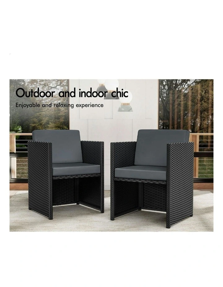 Outdoor Dining Lounge Chair in Black image 3