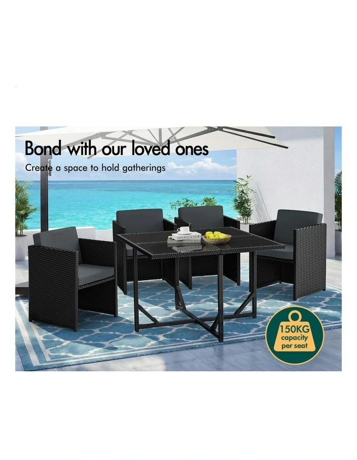 Outdoor Dining Lounge Chair in Black image 4