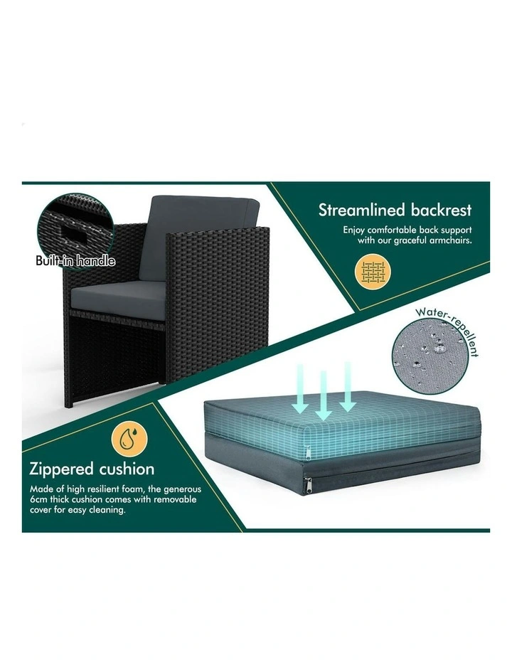 Outdoor Dining Lounge Chair in Black image 6