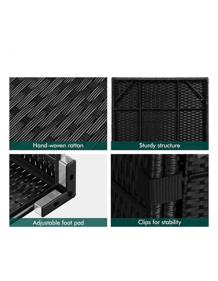 Outdoor Lounge Sofa Set 7 Pieces in Black image 7