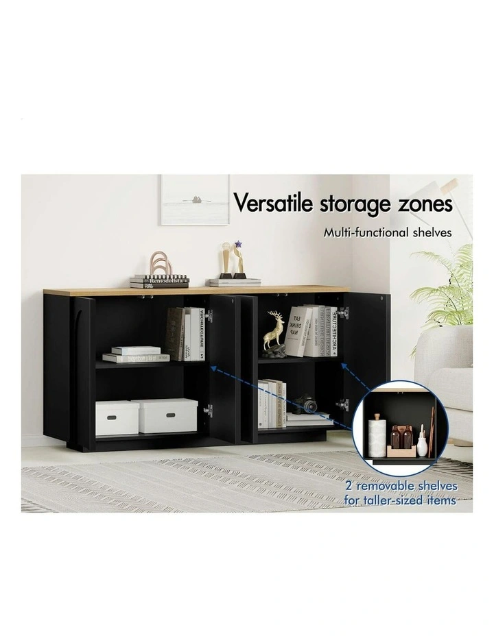 Buffet Sideboard Storage Cabinet in Black image 3