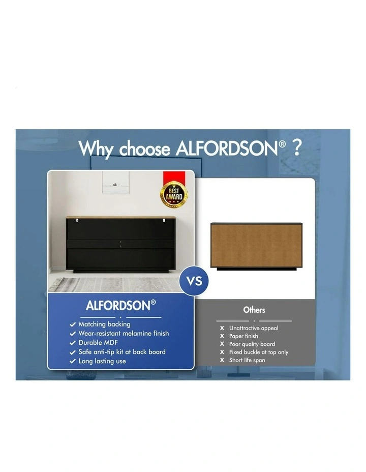 Buffet Sideboard Storage Cabinet in Black image 4