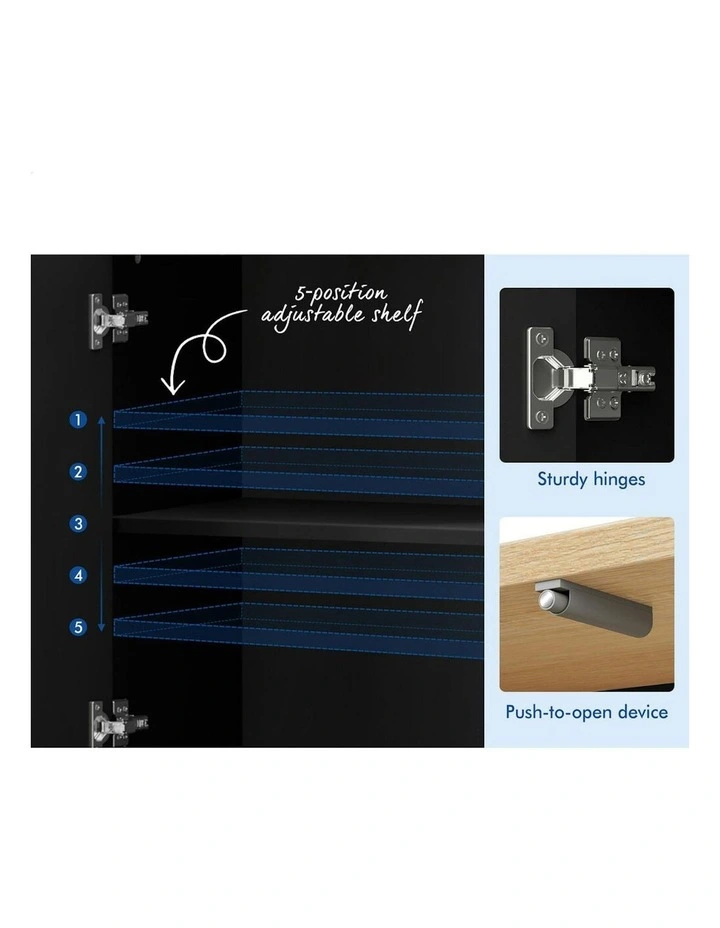 Buffet Sideboard Storage Cabinet in Black image 5