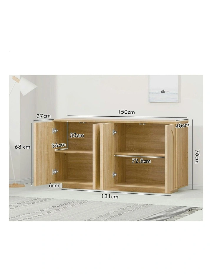 Buffet Sideboard Storage Cabinet in Wood image 6