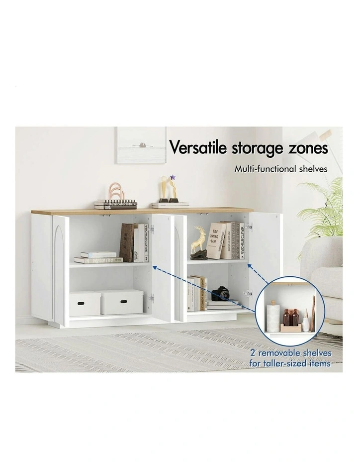 Buffet Sideboard Storage Cabinet in White image 3