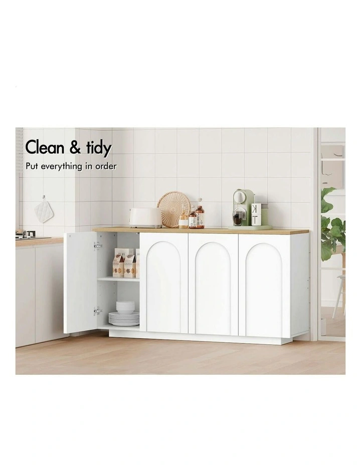 Buffet Sideboard Storage Cabinet in White image 7