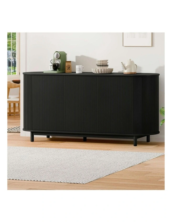 Buffet Sideboard 3 Doors Cabinet in Black image 2