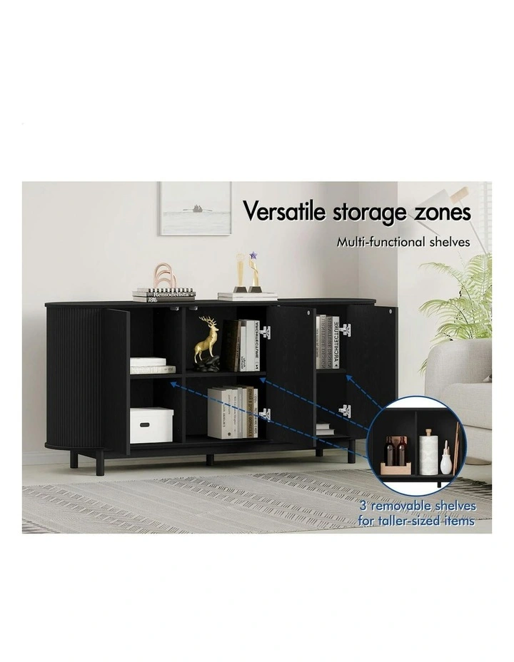 Buffet Sideboard 3 Doors Cabinet in Black image 3