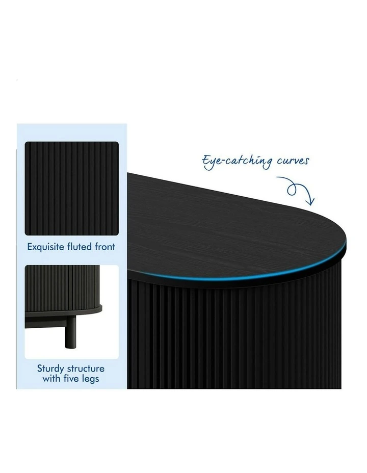 Buffet Sideboard 3 Doors Cabinet in Black image 5