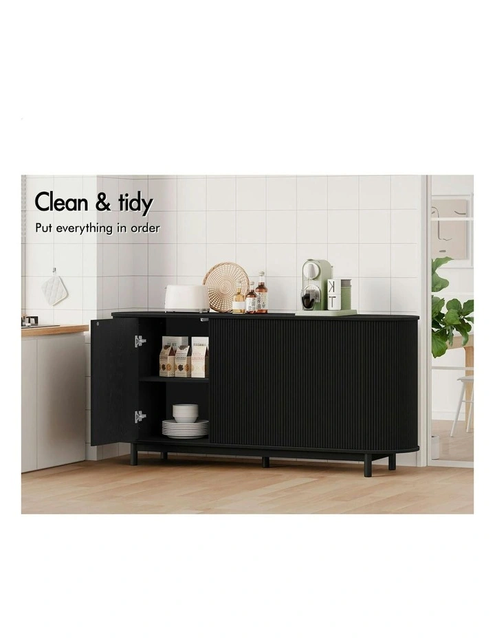 Buffet Sideboard 3 Doors Cabinet in Black image 7