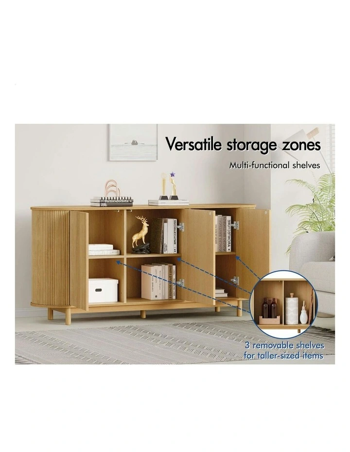 Buffet Hallway Doors Sideboard Cabinet in Beige image 3