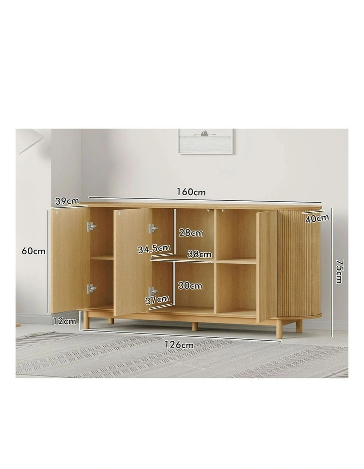 Buffet Hallway Doors Sideboard Cabinet in Beige image 6