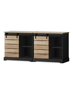 Buffet Sliding Door Storage Sideboard Cabinet x2 in Multi