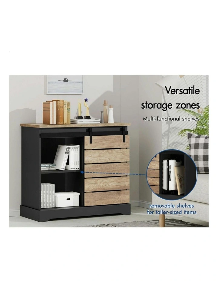Buffet Sliding Door Storage Sideboard Cabinet x2 in Multi image 4