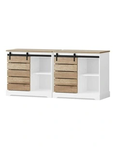 Buffet Sliding Door Storage Sideboard Cabinet 2x in White