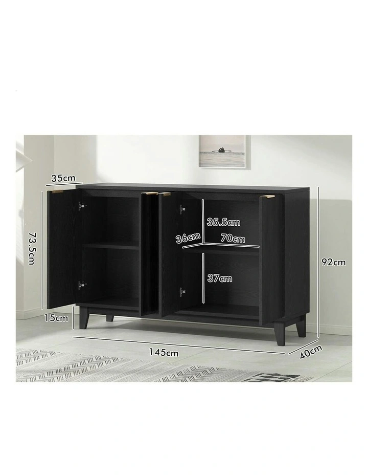 Buffet Hallway Table Sideboard Storage Cabinet in Black image 3