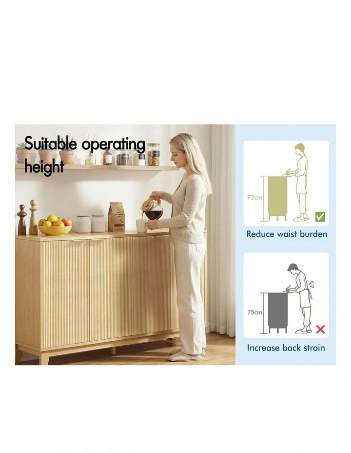 Buffet Hallway Table Sideboard Storage Cabinet in Beige image 3