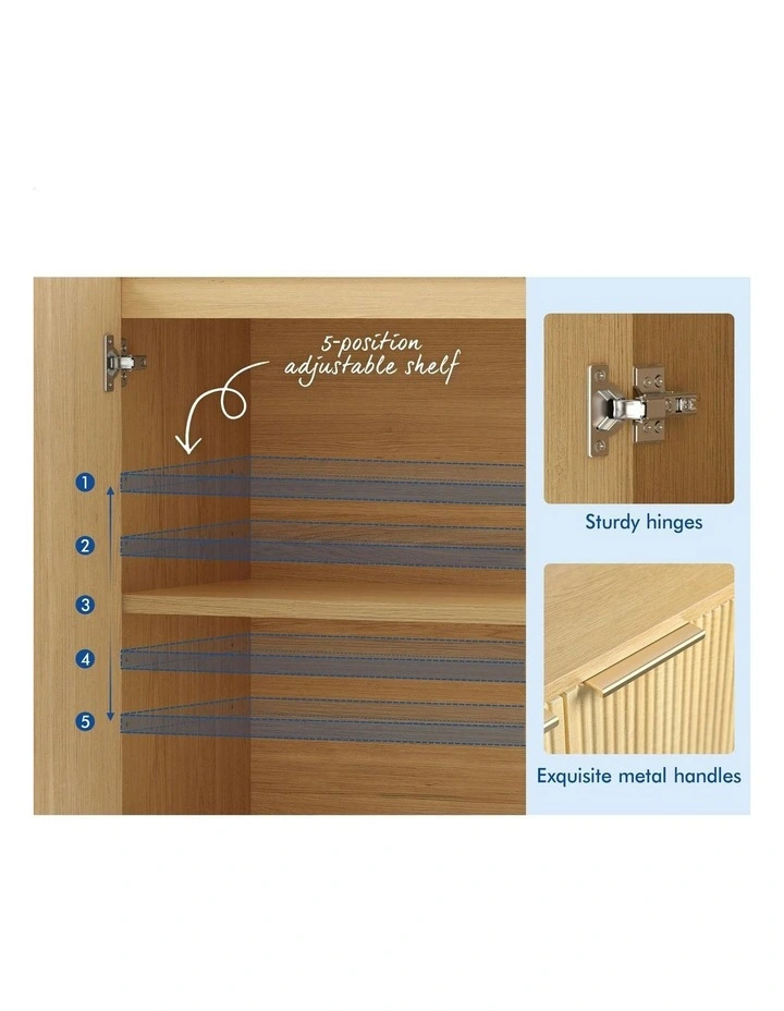 Buffet Hallway Table Sideboard Storage Cabinet in Beige image 6