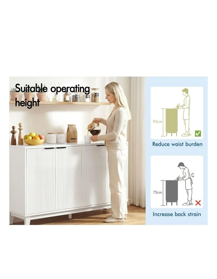 Buffet Hallway Sideboard Storage Cabinet in White image 3