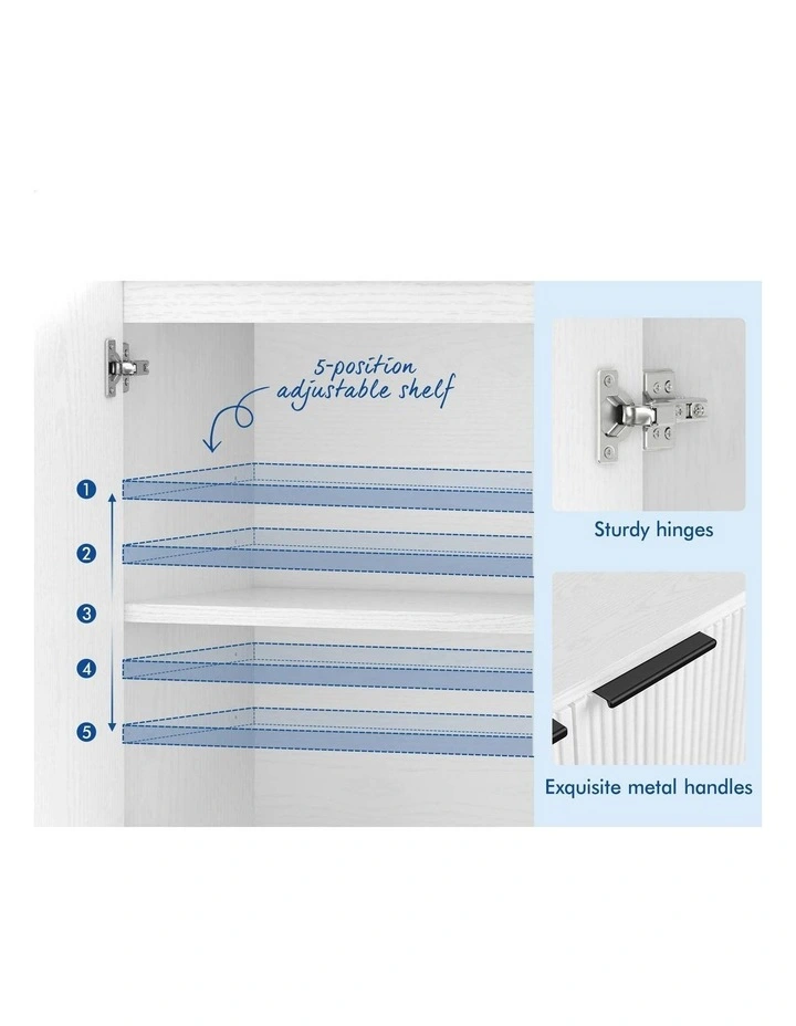 Buffet Hallway Sideboard Storage Cabinet in White image 6