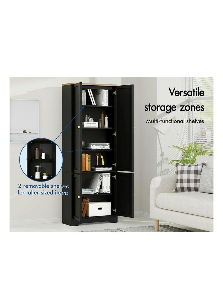 Buffet Hallway Sideboard Storage Cabinet 184cm in Black image 4