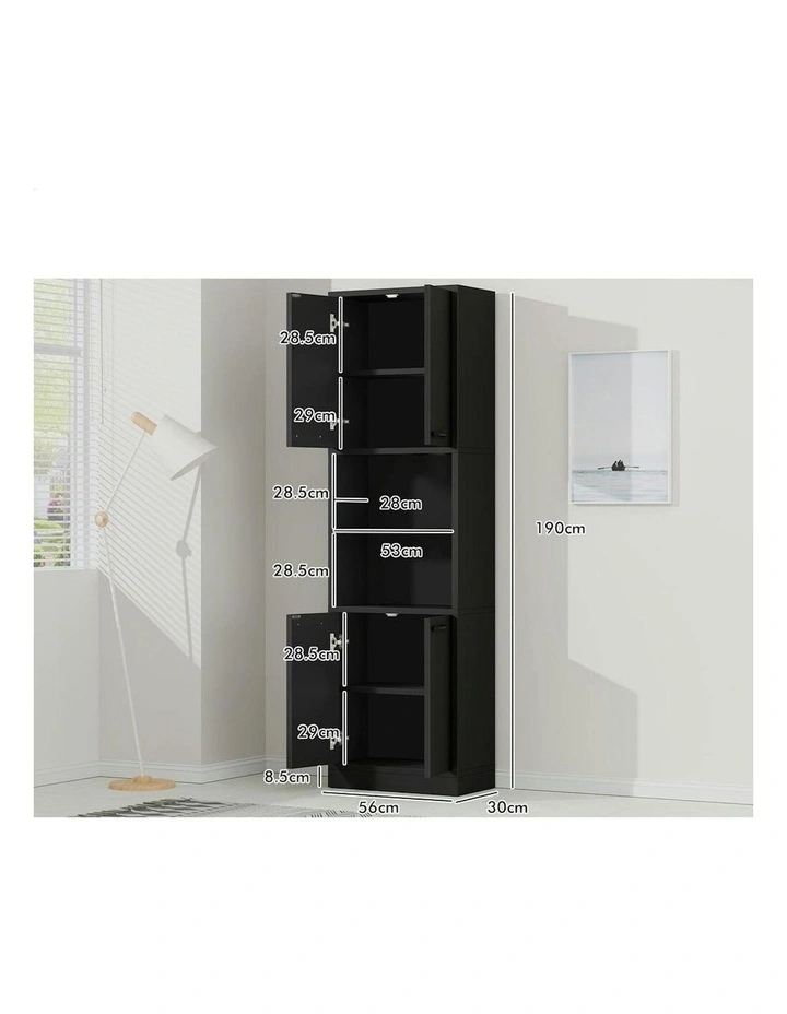 Buffet Sideboard Storage Cabinet 190cm in Black image 6