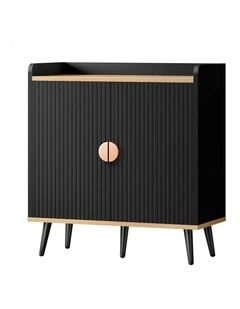 Buffet Hallway Doors Sideboard Cabinet Storage in Black