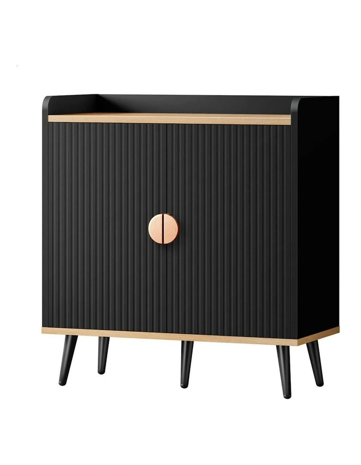 Buffet Hallway Doors Sideboard Cabinet Storage in Black image 1