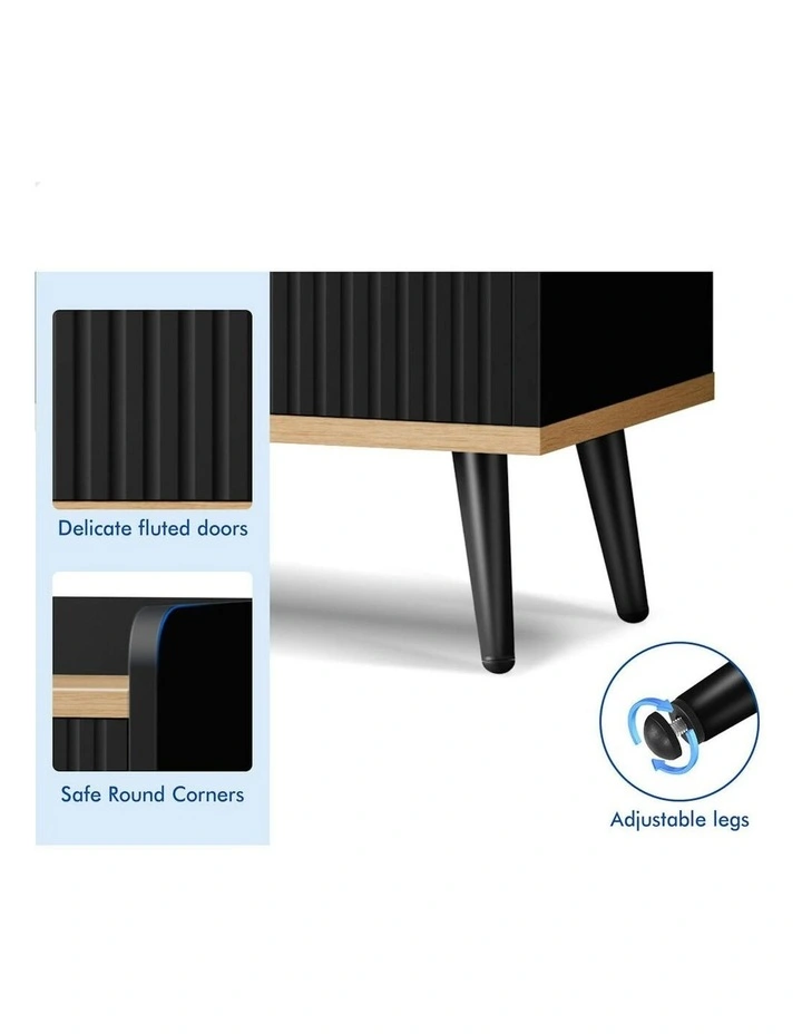 Buffet Hallway Doors Sideboard Cabinet Storage in Black image 5