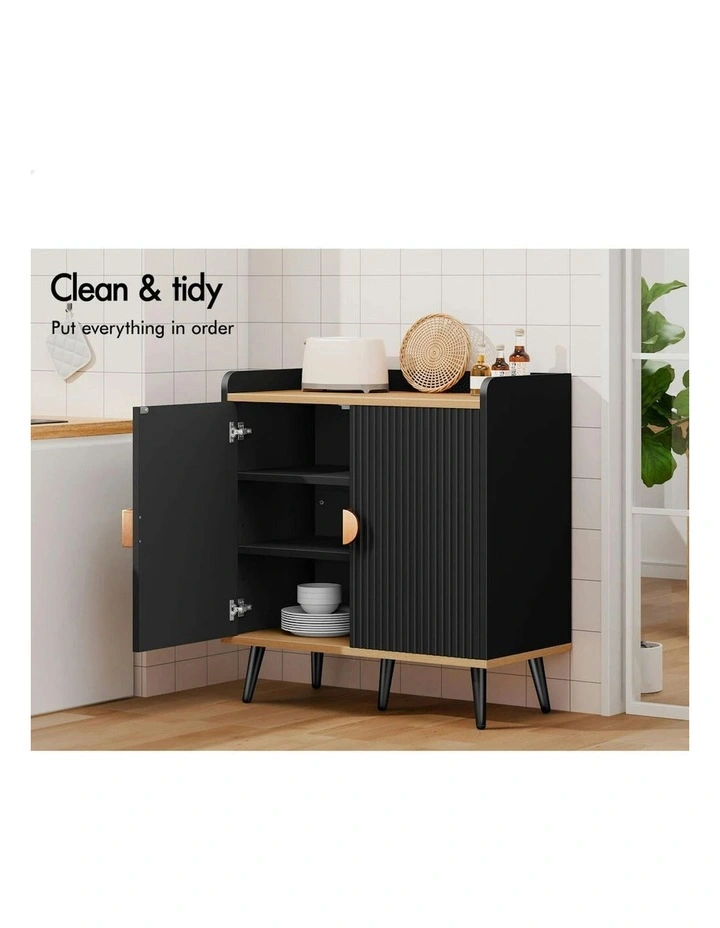 Buffet Hallway Doors Sideboard Cabinet Storage in Black image 7