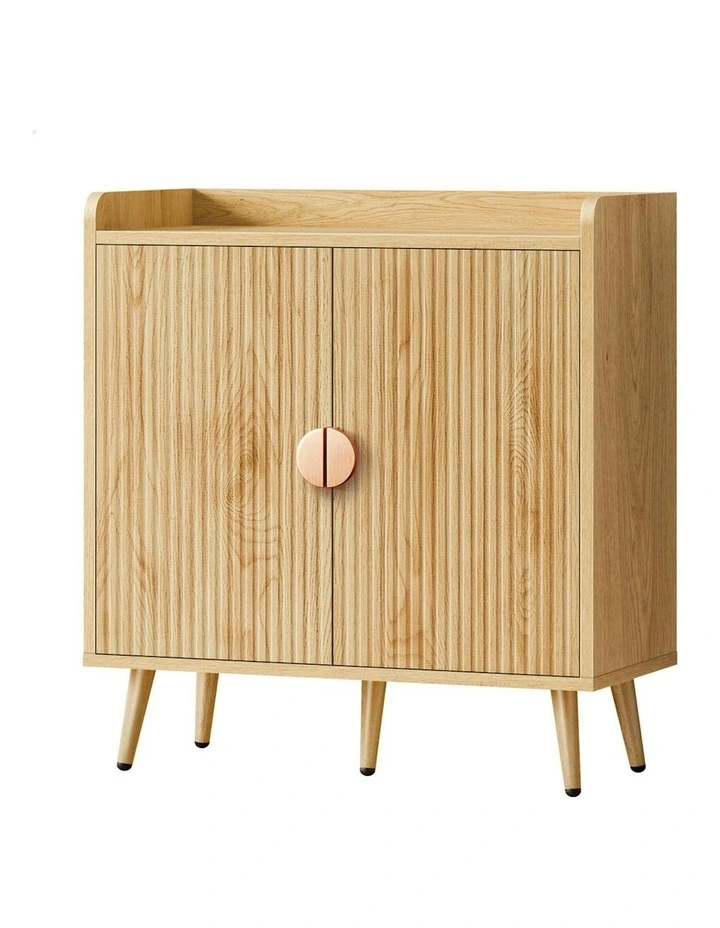 Buffet Hallway Wooden Doors Sideboard Cabinet Storage in Beige image 1