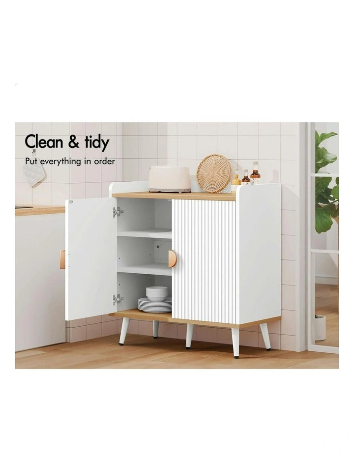 Buffet Hallway Wooden Doors Sideboard Cabinet Storage in White image 7