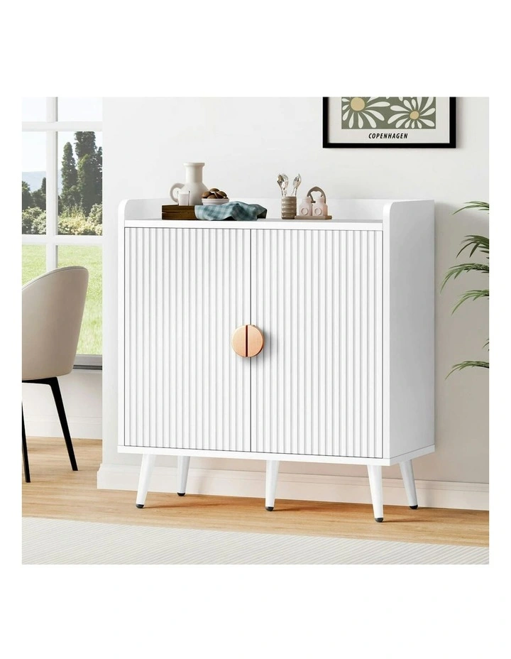 Buffet Hallway Doors Sideboard Cabinet Storage in White image 2