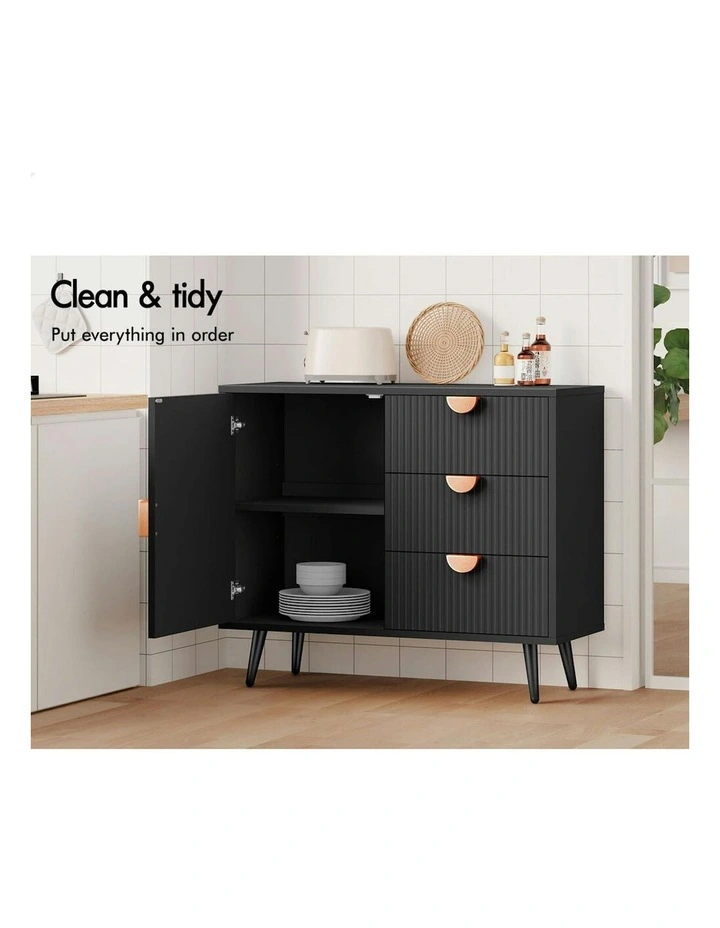 Buffet Sideboard Storage Cabinet in Black image 7