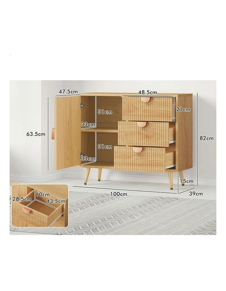 Buffet Sideboard Storage Cabinet in Wood image 6