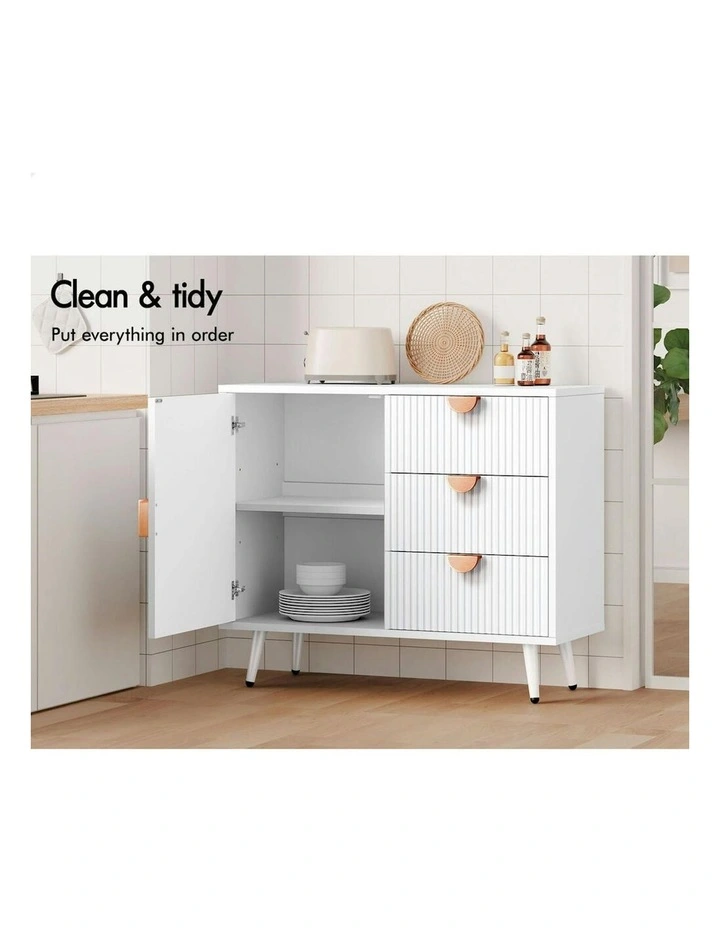 Buffet Sideboard Storage Cabinet in White image 7