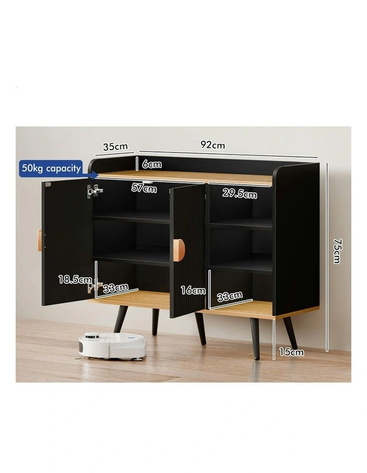 Shoe Storage Cabinet 18 Pairs in Black image 4