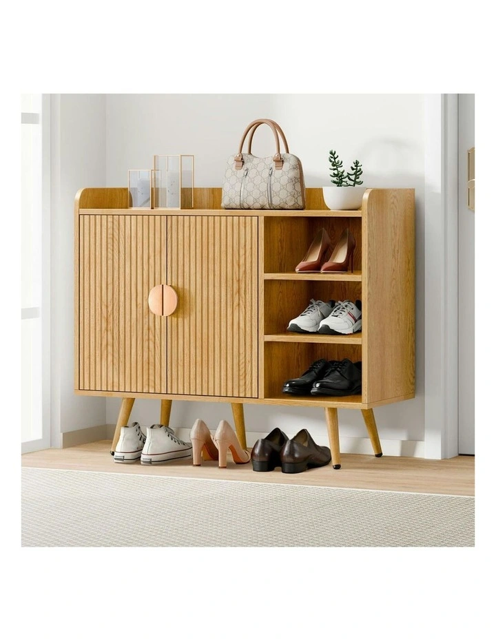 Shoe Storage Cabinet 18 Pairs in Wood image 2