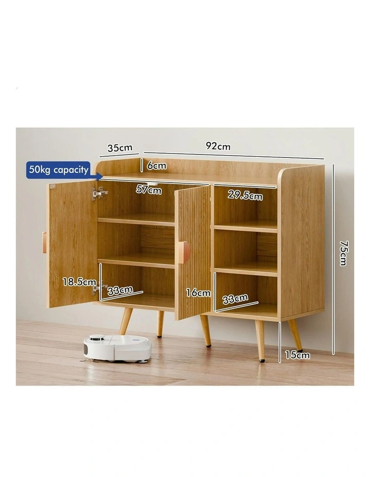 Shoe Storage Cabinet 18 Pairs in Wood image 4