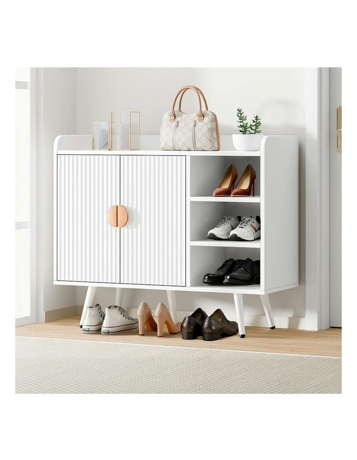 Shoe Storage Cabinet 18 Pairs in White image 2