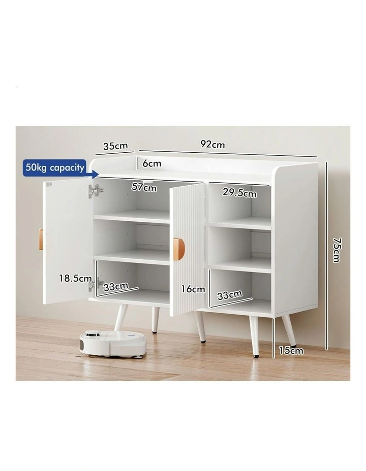 Shoe Storage Cabinet 18 Pairs in White image 4