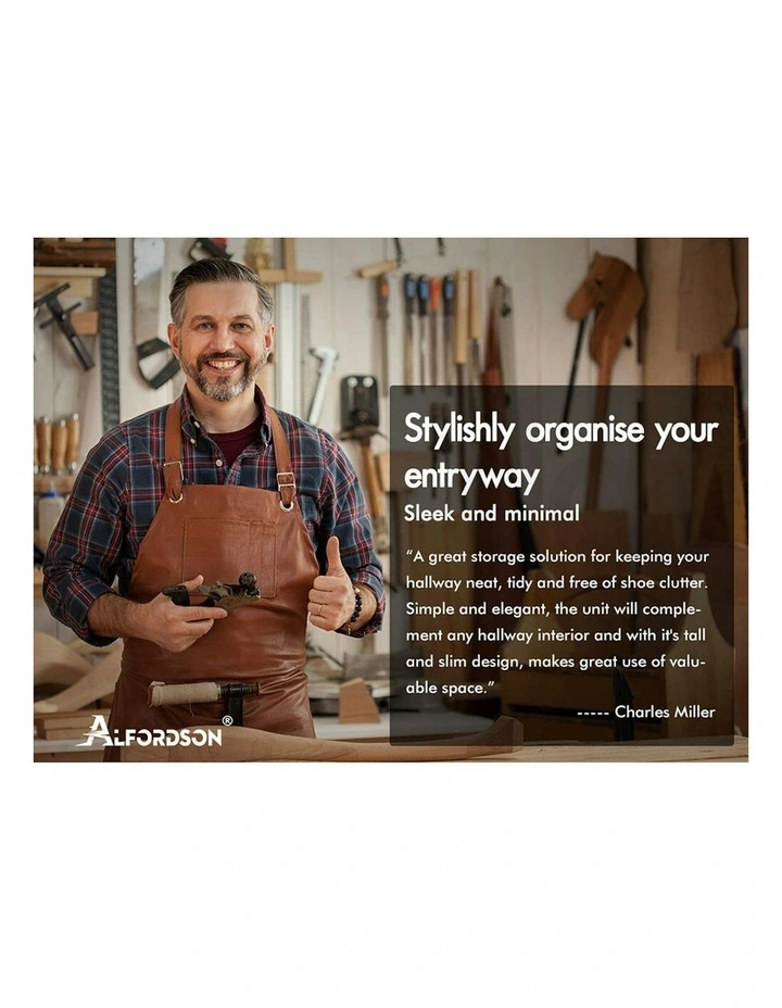 Shoe Storage Cabinet 18 Pairs in White image 6