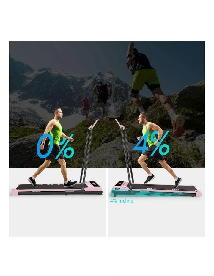 Treadmill Electric Walking Pad Incline Brushless Motor Foldable Pink image 2