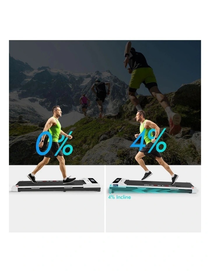 Incline Electric Walking Pad Treadmill in White image 3