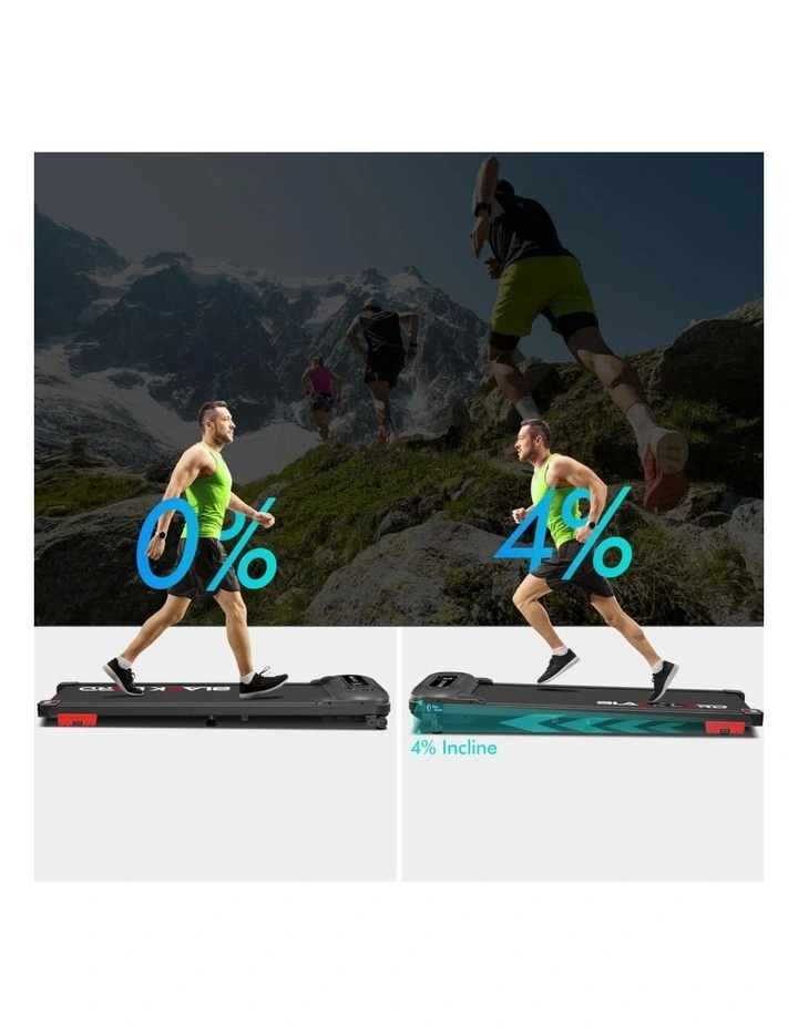 Incline Shock Absorbers Electric Walking Pad Treadmill in Black image 4