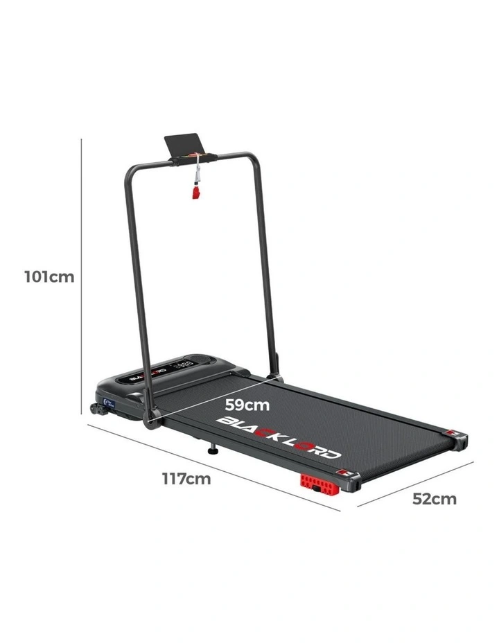 Incline Shock Absorbers Electric Walking Pad Treadmill in Black image 2